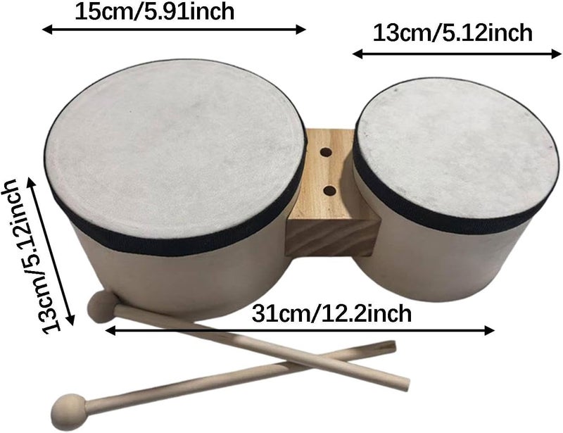 Luwecf Bongo Drums 5” and 6” for Kids Adults Beginners,for Education and Practice Wood Percussion Instrument for Dance Classes - Image 5